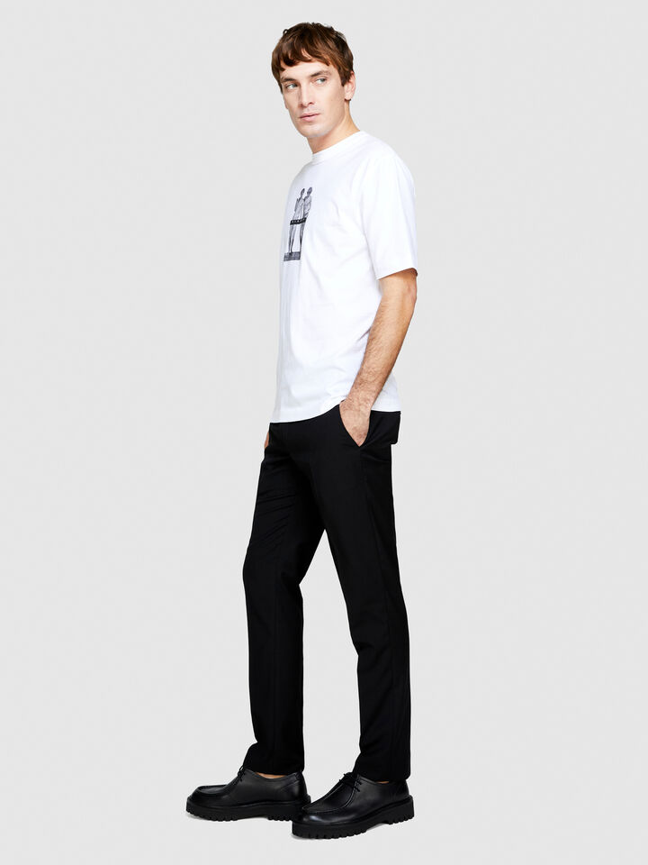 T-shirt with print - men's short sleeve t-shirts - White | Sisley image number 2